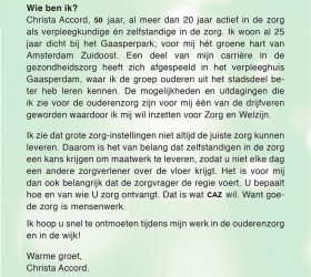 Welkom bij CAZorgmaat. Aan de inrichting van de website word nog Hard gewerkt.  Dus kom gauw terug.